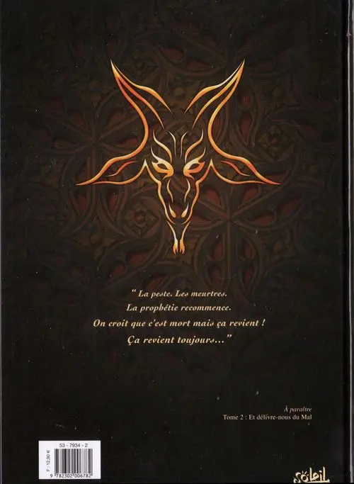 Verso de l'album L'Évangile selon Satan Tome 1 Je vous salue Marie
