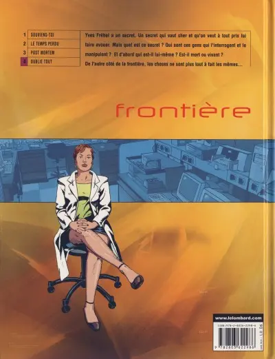 Verso de l'album Frontière Tome 4 Oublie tout