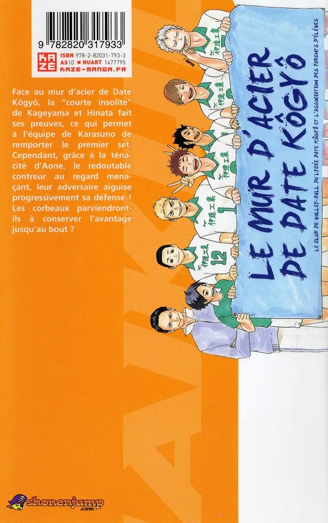 Verso de l'album Haikyu !! Les As du Volley 6
