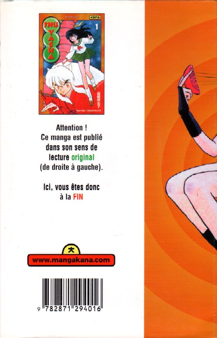 Verso de l'album Inu Yasha 1