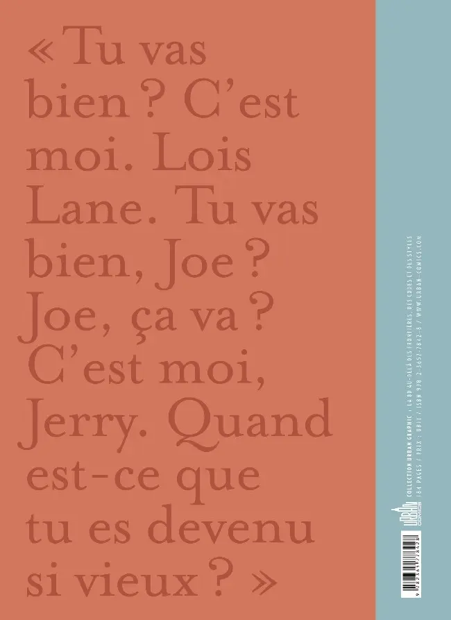 Verso de l'album Joe Shuster Un rêve américain