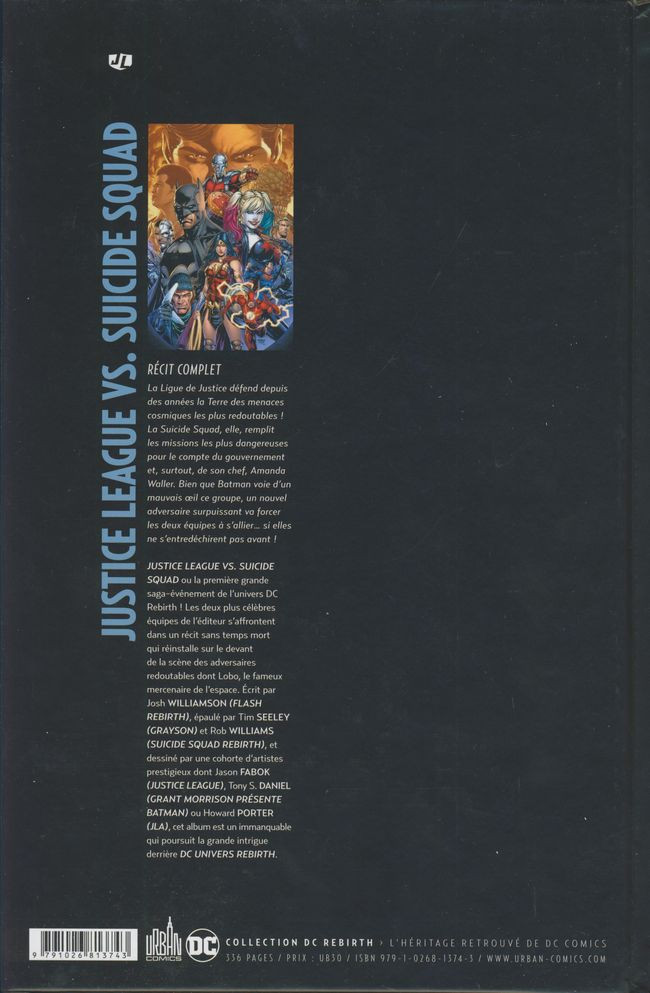 Verso de l'album Justice League vs. Suicide Squad