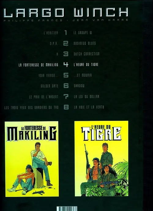Verso de l'album Largo Winch Tome 4 La forteresse de Makiling / L'heure du tigre