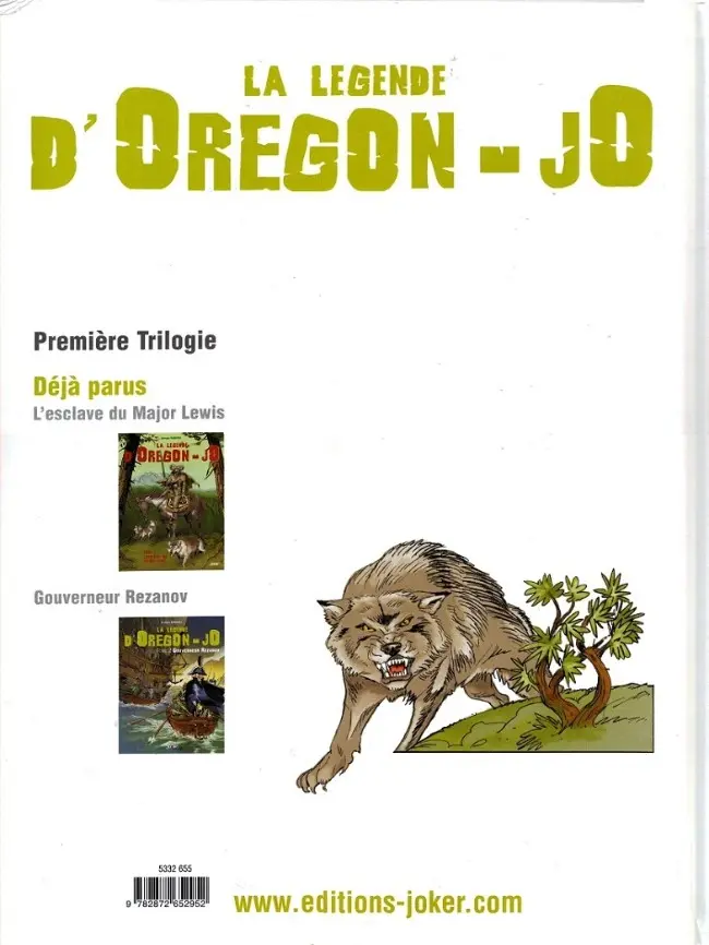 Verso de l'album La Légende d'Oregon-Jo Tome 2 Gouverneur Rezanov