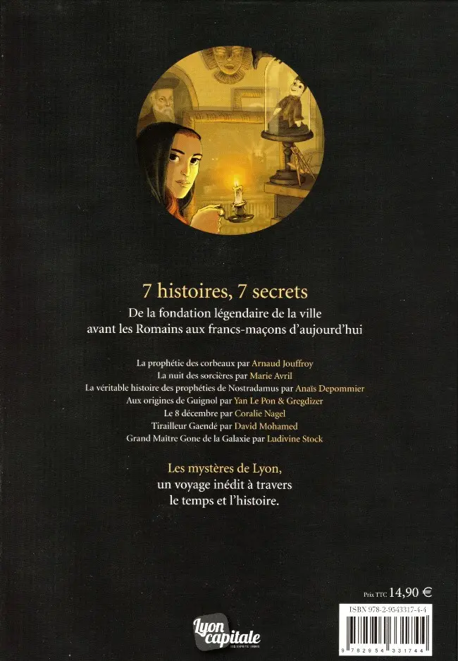 Verso de l'album Les Mystères de Lyon