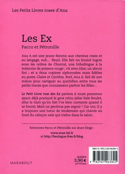 Verso de l'album Les Petits Livres roses d'Ana Tome 2 Les ex