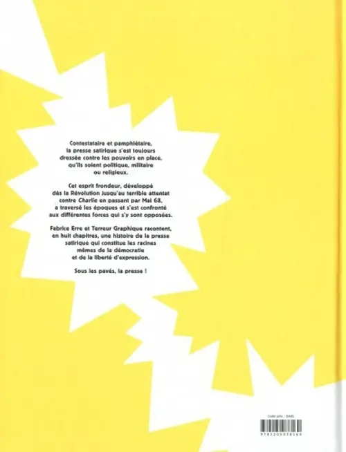 Verso de l'album Le Pouvoir de la satire Deux siècles de presse satirique, de la Révolution à Charlie