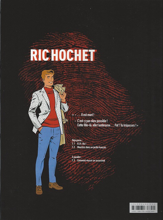 Verso de l'album Les nouvelles enquêtes de Ric Hochet Tome 2 Meurtres dans un jardin français