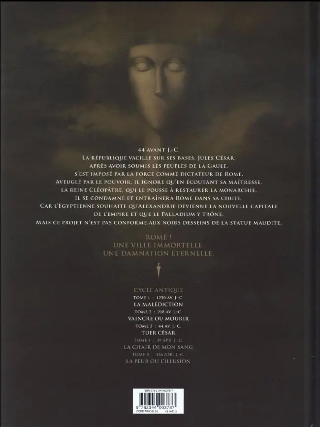 Verso de l'album Roma Tome 3 Tuer César