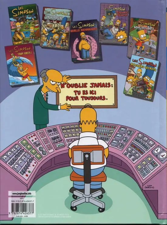 Verso de l'album Les Simpson Tome 8 Gros bosseur !