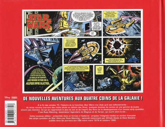 Verso de l'album Star Wars - Les Strips quotidiens par Russ Manning Tome 1
