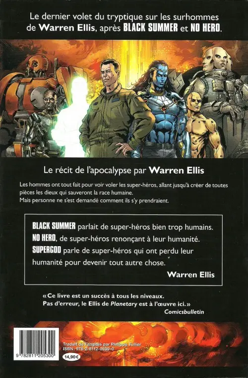 Verso de l'album Supergod