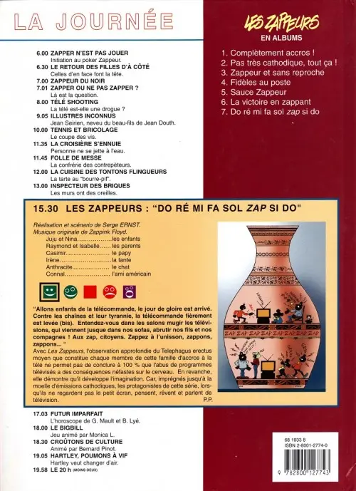 Verso de l'album Les Zappeurs Tome 7 Do ré mi fa sol Zap si do