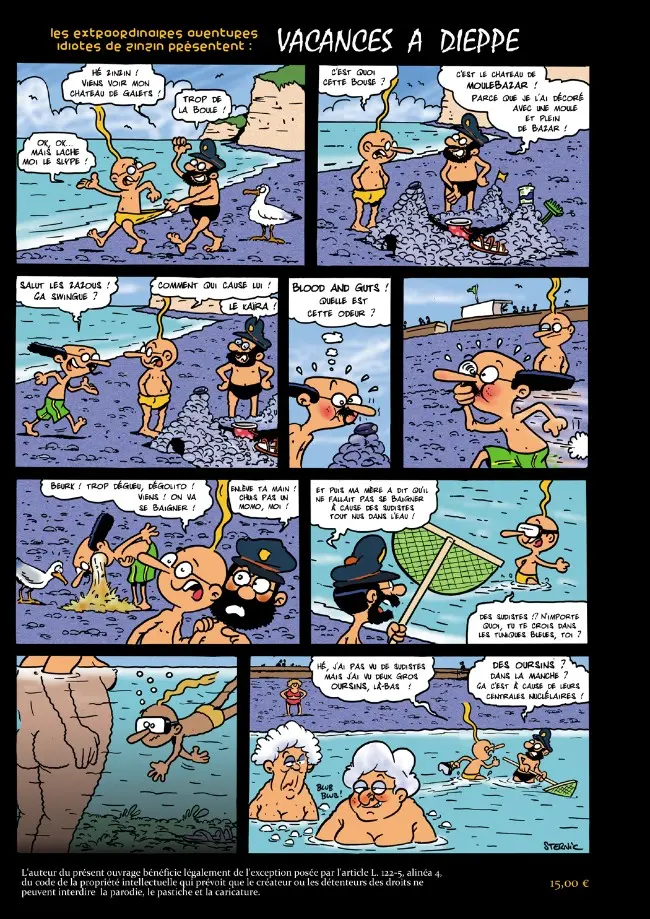 Verso de l'album Les Incroyables aventures idiotes de Zinzin et Pignouf L'Ombre Jaune de la Marque du Z