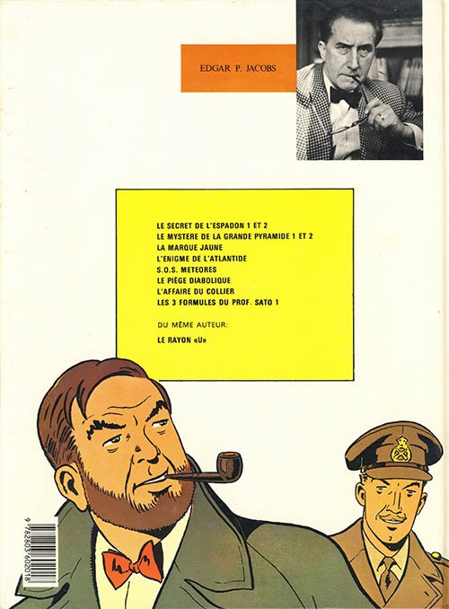 Verso de l'album Blake et Mortimer Tome 10 Les 3 formules du Prof. Sato - 1re partie