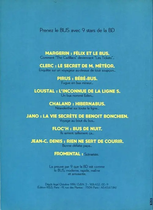 Verso de l'album Félix et le bus TCRM