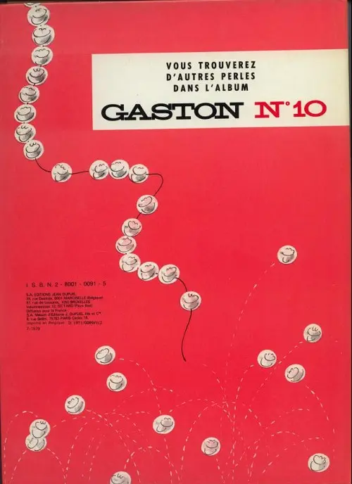 Verso de l'album Gaston Tome 9 Le cas Lagaffe