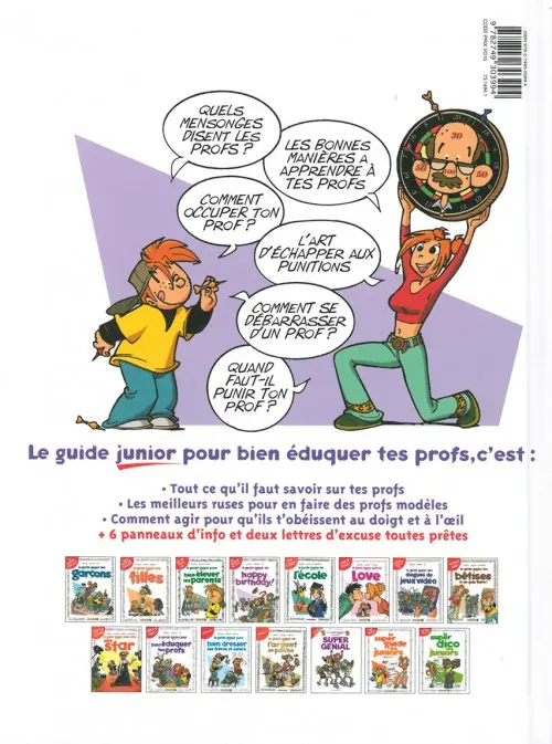 Verso de l'album Les guides junior Tome 10 Le guide junior pour bien éduquer tes profs