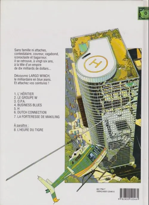 Verso de l'album Largo Winch Tome 4 Business blues