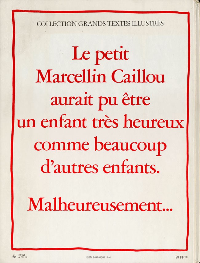 Verso de l'album Marcellin Caillou