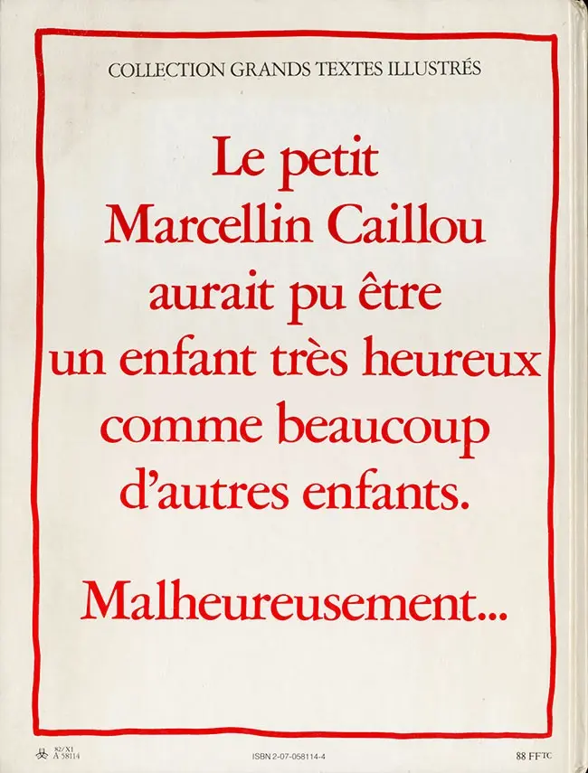 Verso de l'album Marcellin Caillou