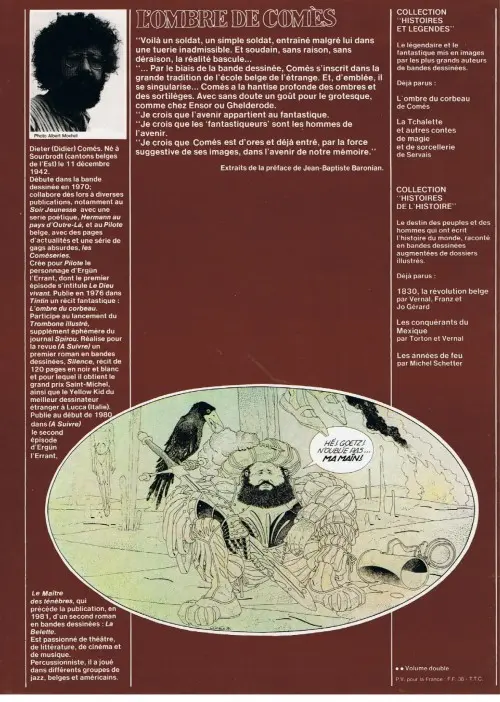Verso de l'album L'Ombre du corbeau