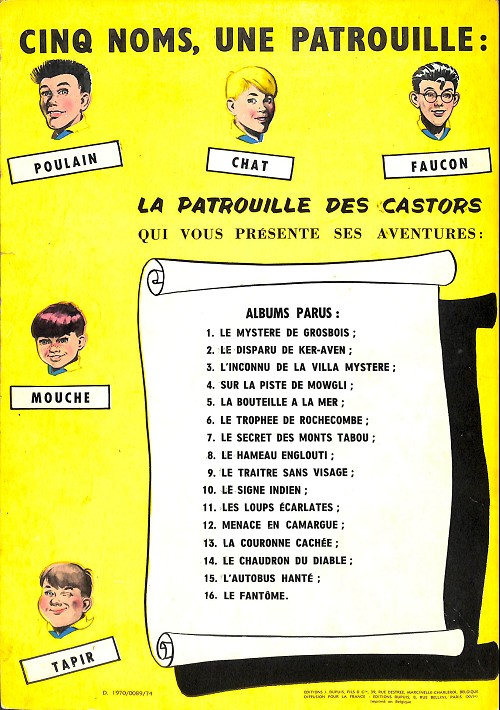Verso de l'album La Patrouille des Castors Tome 5 La bouteille à la mer