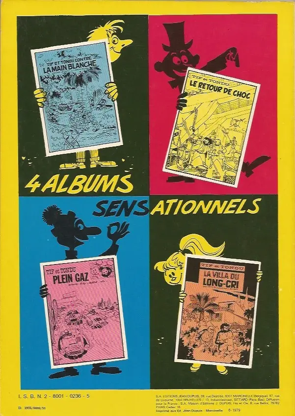Verso de l'album Tif et Tondu Tome 6 Passez muscade