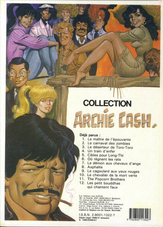 Verso de l'album Archie Cash Tome 12 Les petits bouddhas qui chantent faux