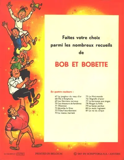 Verso de l'album Bob et Bobette Tome 80 Le mont rugissant