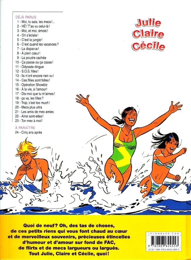 Verso de l'album Julie, Claire, Cécile Tome 23 Ton mec à moi !