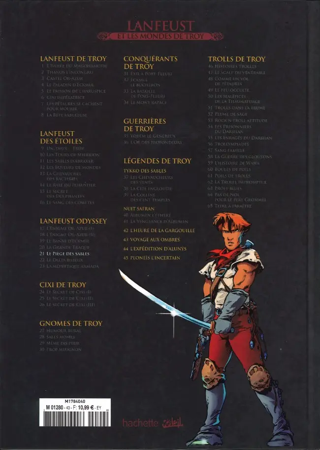 Verso de l'album Lanfeust et les mondes de Troy Tome 21 Lanfeust Odyssey - Le Piège des sables