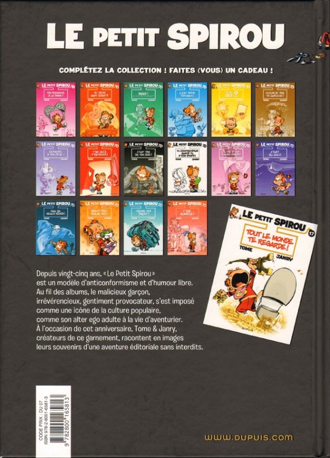 Verso de l'album Le Petit Spirou Sans interdits depuis toujours