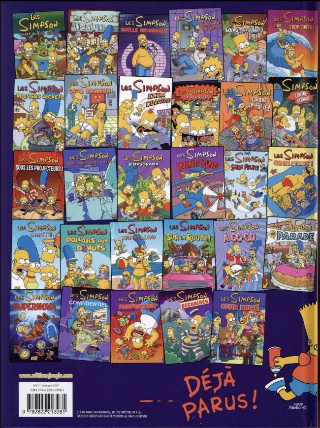 Verso de l'album Les Simpson Tome 30 En fusion