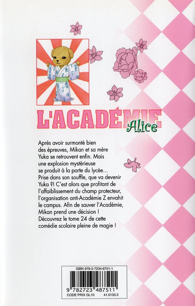Verso de l'album L'Académie Alice 24