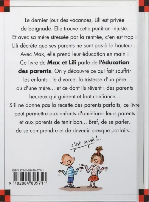 Verso de l'album Ainsi va la vie Tome 93 Max et Lili veulent éduquer leurs parents