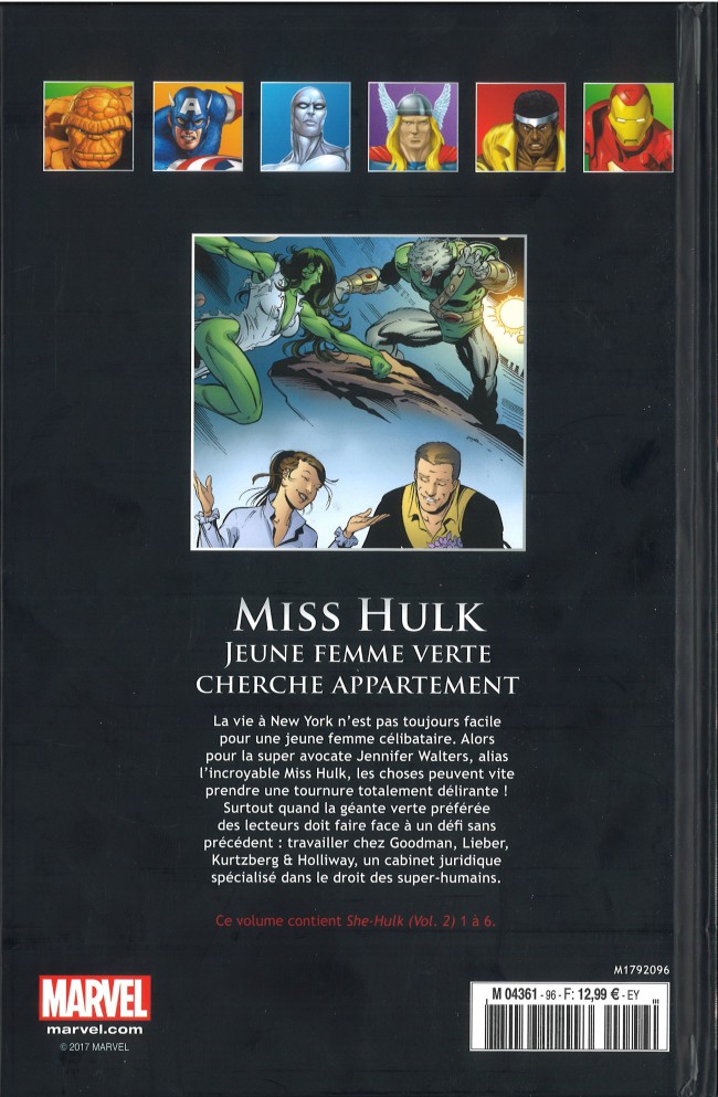 Verso de l'album Marvel Comics - La collection de référence Tome 96 Miss Hulk - Jeune Femme Verte Recherche Appartement