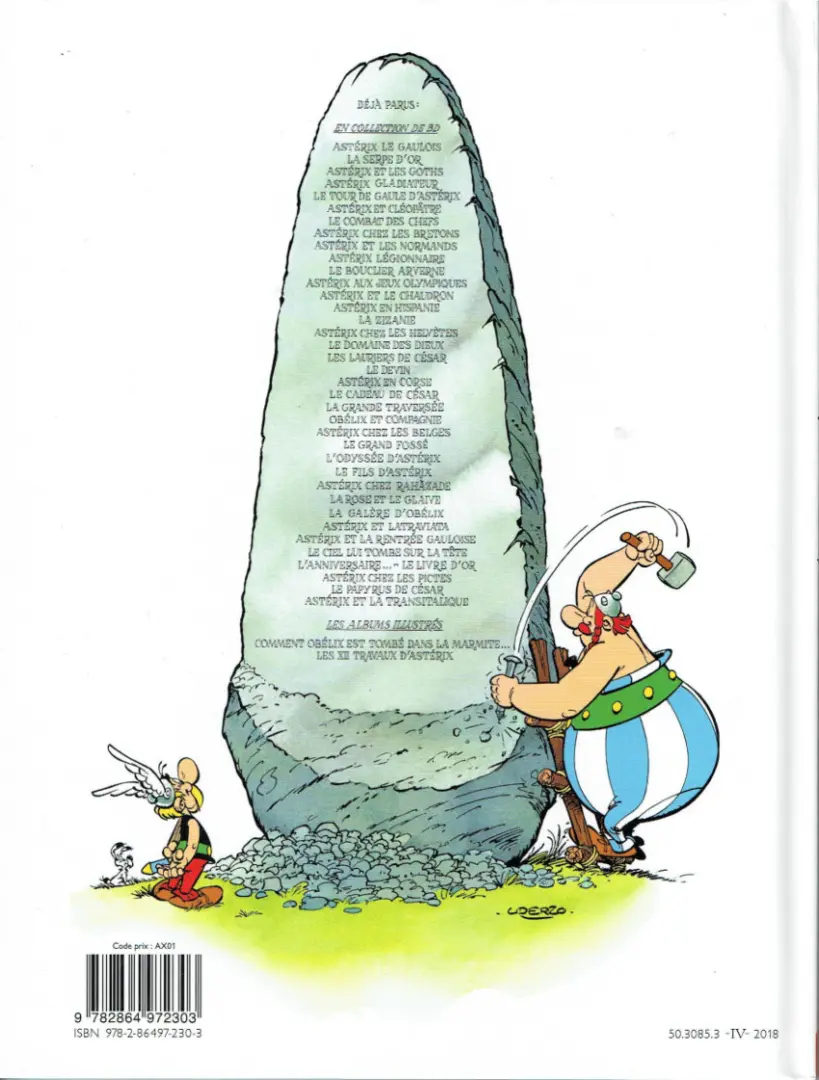 Verso de l'album Astérix Tome 34 L'anniversaire d'Astérix & Obélix - Le livre d'or