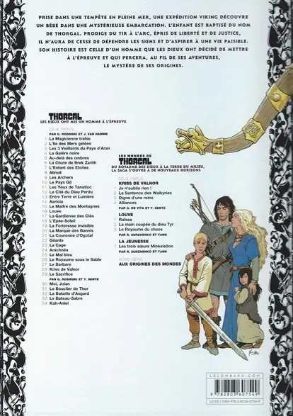 Verso de l'album Thorgal Tome 15 Le Maître des Montagnes