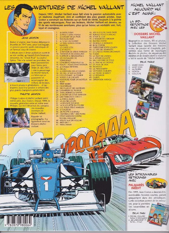 Verso de l'album Michel Vaillant Tome 47 Panique à Monaco