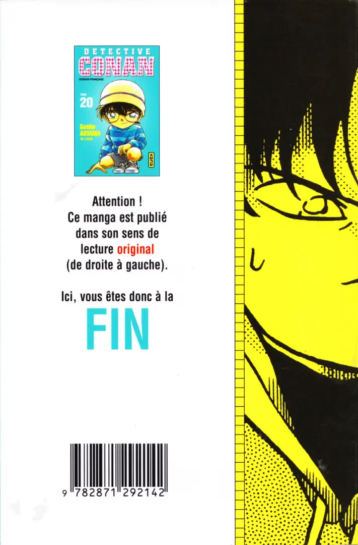 Verso de l'album Détective Conan Tome 20