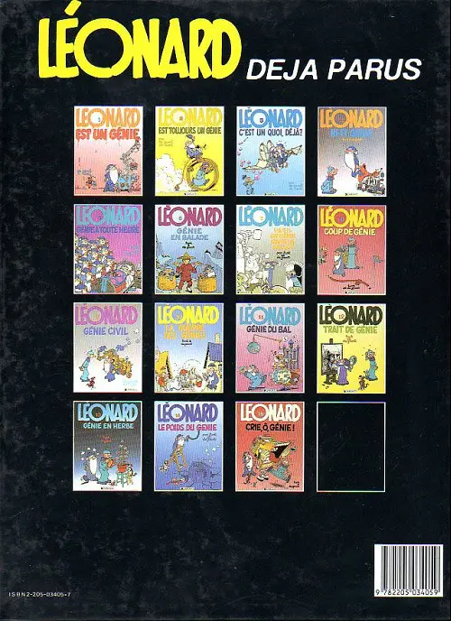 Verso de l'album Léonard Tome 13 Génie en herbe