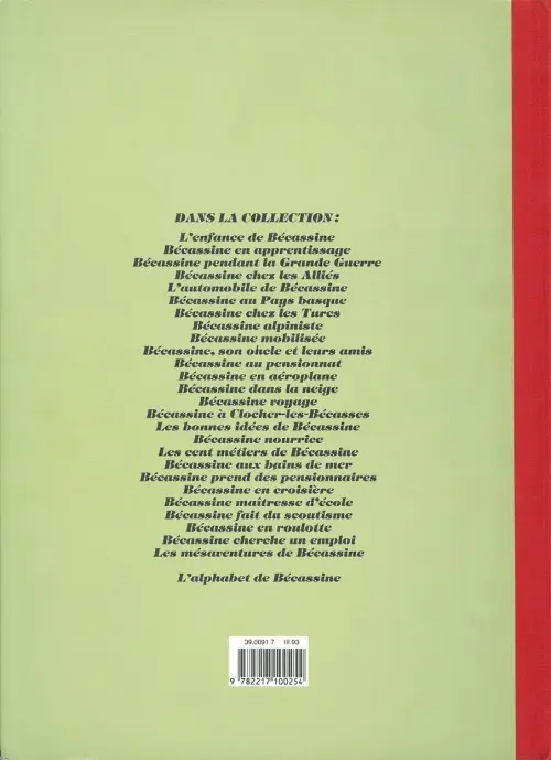 Verso de l'album Bécassine Tome 23 Bécassine cherche un emploi