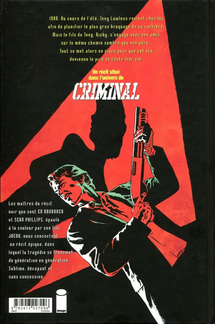 Verso de l'album Criminal Un été cruel