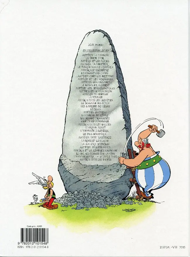 Verso de l'album Astérix Tome 22 La grande traversée