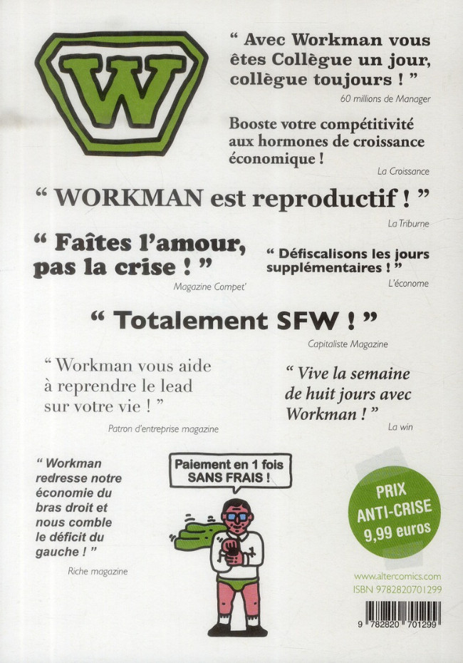 Verso de l'album Workman contre la crise