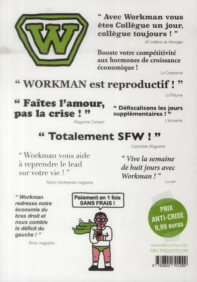 Verso de l'album Workman contre la crise