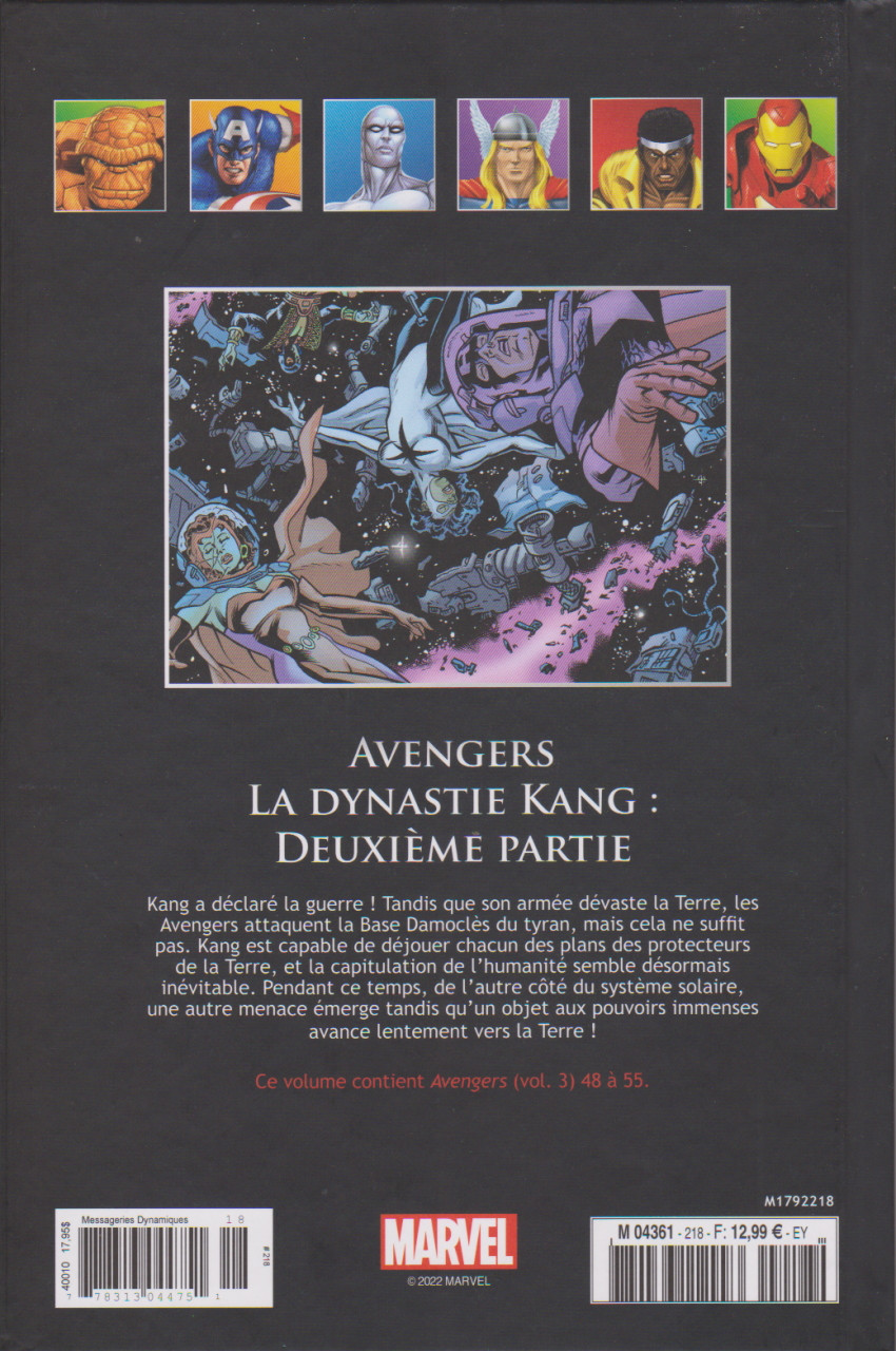 Verso de l'album Marvel Comics - La collection de référence Tome 218 Avengers la Dynastie Kang : Deuxième Partie