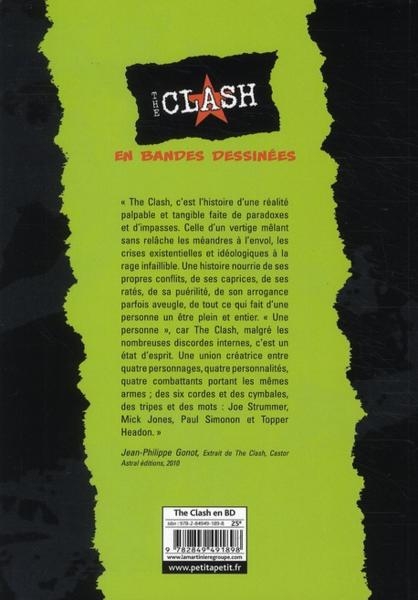 Verso de l'album The Clash en bandes dessinées