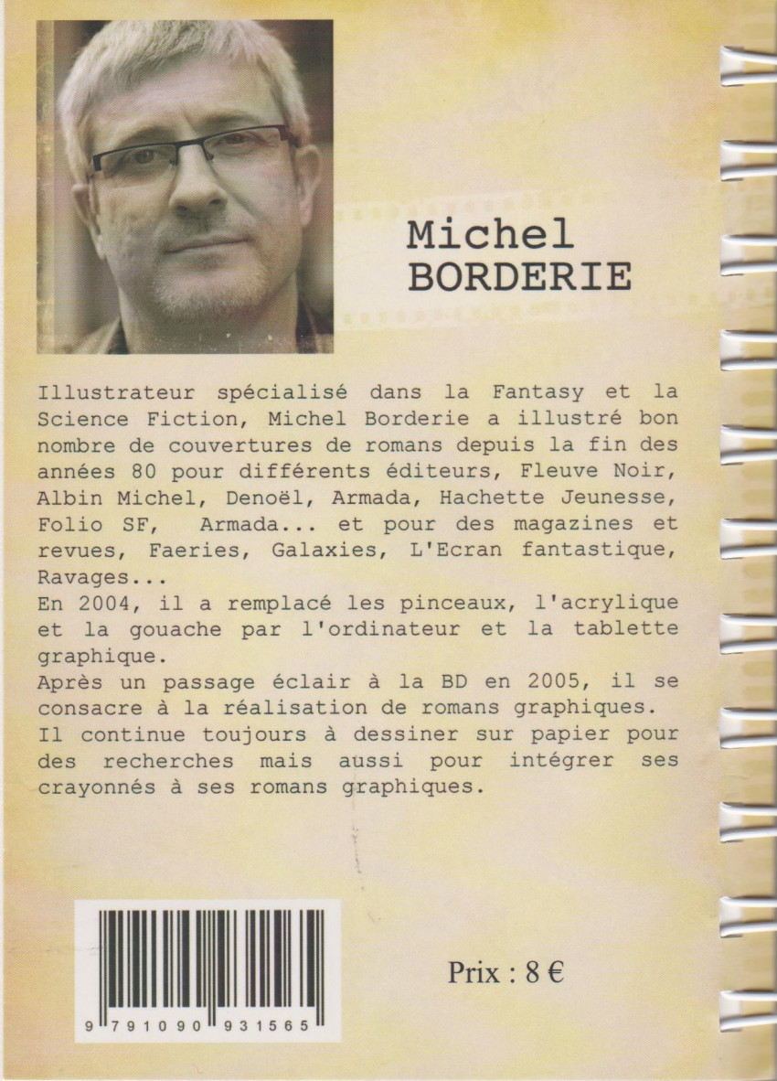 Verso de l'album Carnets de croquis Michel Borderie